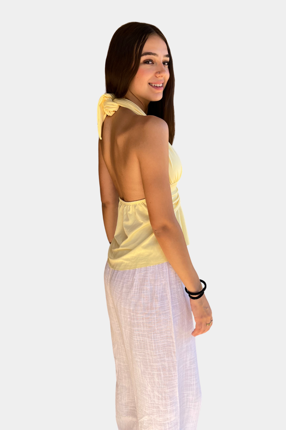 TOP DRAPEADO FRUNCIDO AMARILLO