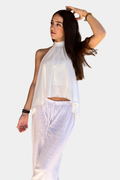 TOP FLUIDO CUELLO ALTO BLANCO