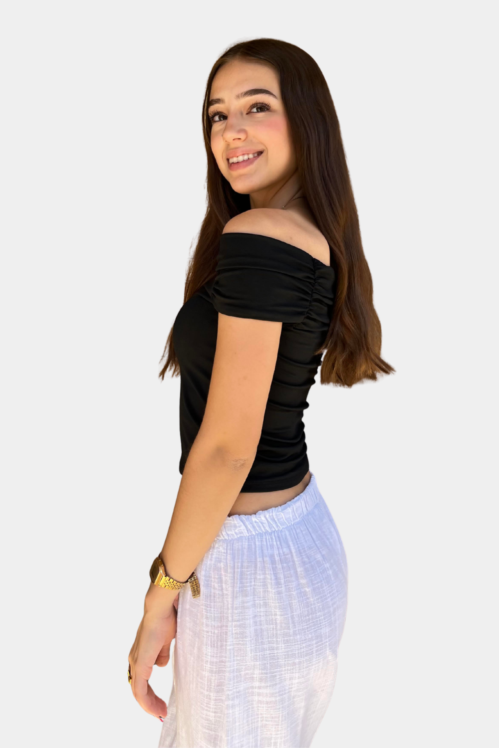 TOP HOMBROS DESCUBIERTOS NEGRO